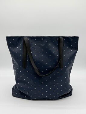 Jimmy Choo Pimlico Navy Leather Star Studded Large Tote Bag Italy ⭐ Luxury